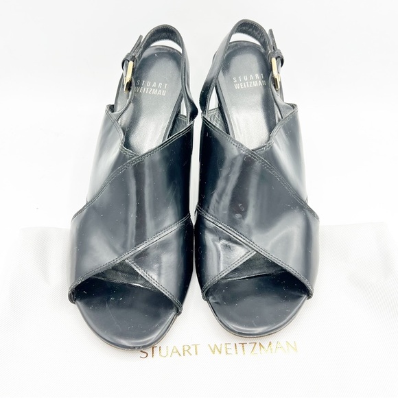 Stuart Weitzman Shoes - Stuart Weitzman Black Maxwell Crossover Heeled Sandal size 8.5
